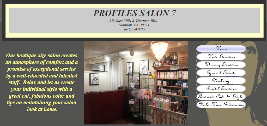 Profiles Salon 7 | 378 Glen Mills Rd, Thornton, PA 19373 | Phone: (610) 558-9700